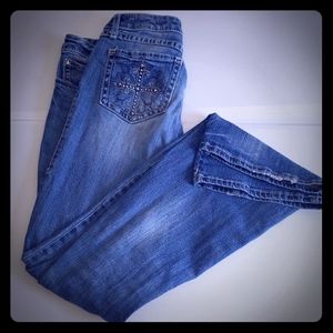 💥2/$15 Wrangler Rock47  3x34 Bling Jeans Boot Cut
